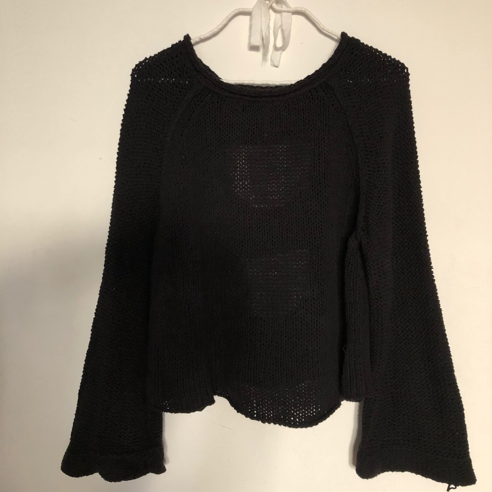 Free People Bell Sleeve Crop Sweater